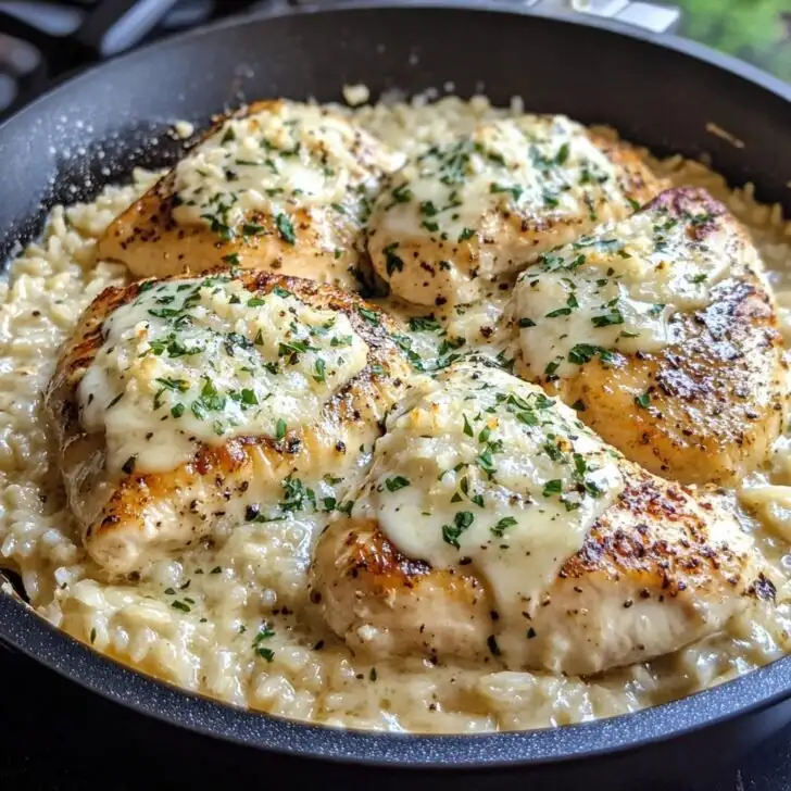 One-Pan Creamy Parmesan Chicken & Rice Recipe