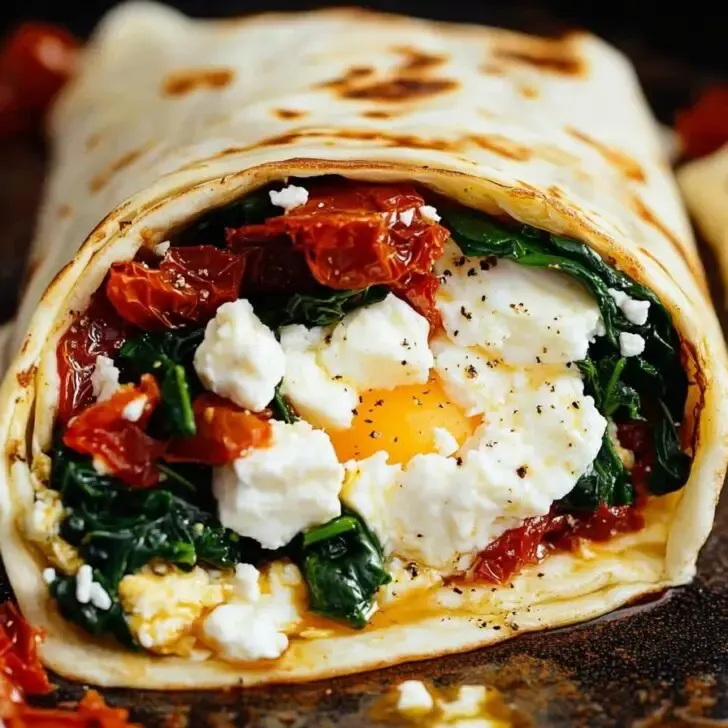Spinach Feta Egg White Wrap Recipe - Healthy & Tasty