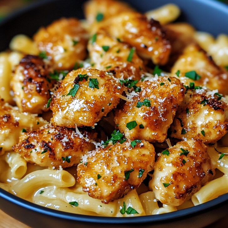 Garlic Butter Chicken Bites with Parmesan Pasta Recipe