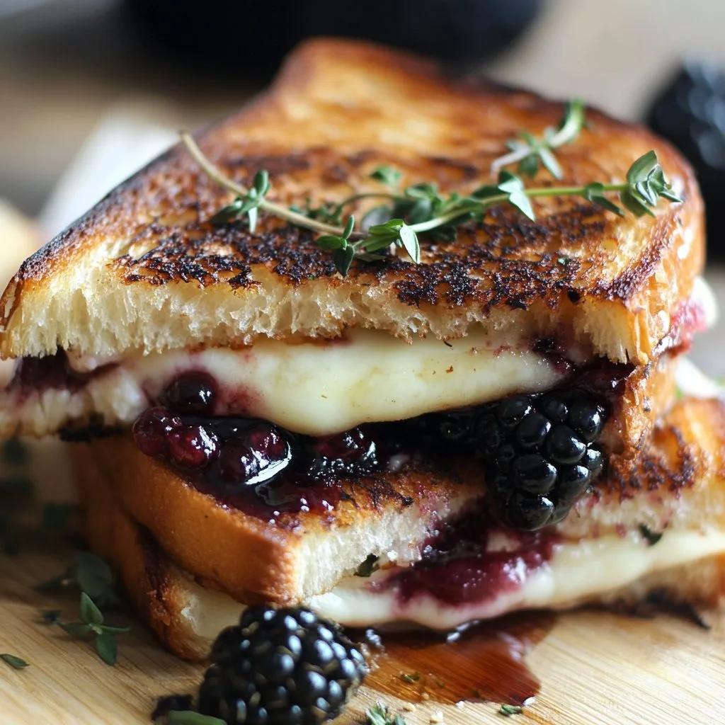 Blackberry Balsamic and Brie Grilled Cheese