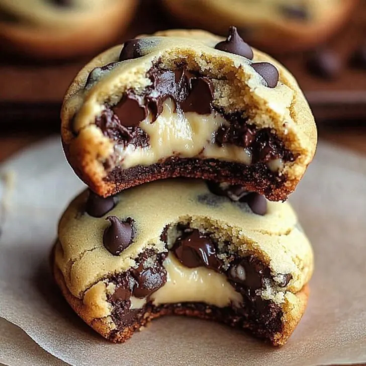 Cheesecake stuffed Chocolate Chip Cookies