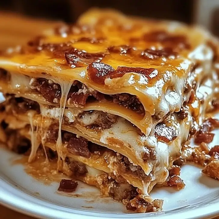 Parmesan Garlic Bacon Cheeseburger Lasagna