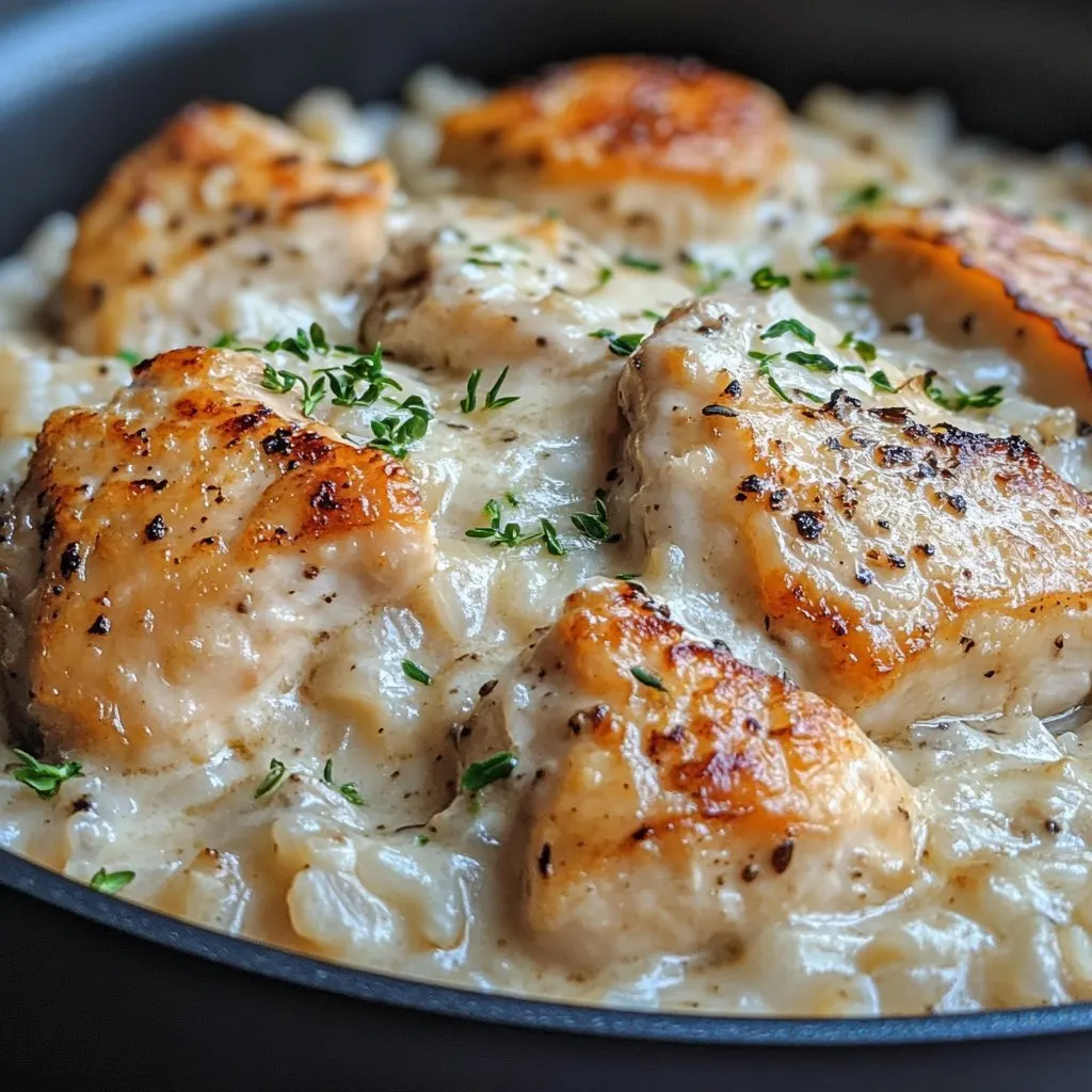 One-Pan Creamy Parmesan Chicken & Rice Recipe One-Pan Creamy Parmesan Chicken & Rice Recipe