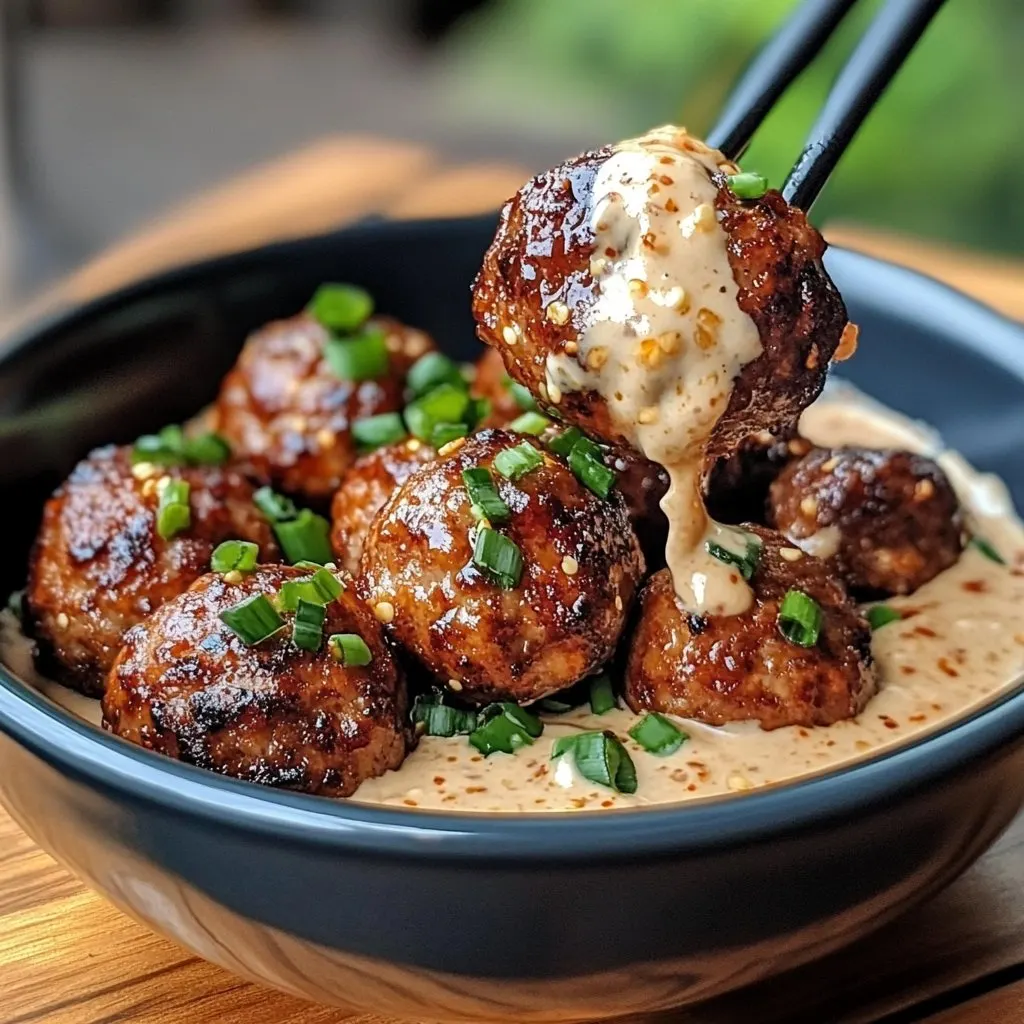 Korean BBQ Meatballs with Spicy Mayo Dip Recipe Korean BBQ Meatballs with Spicy Mayo Dip Recipe