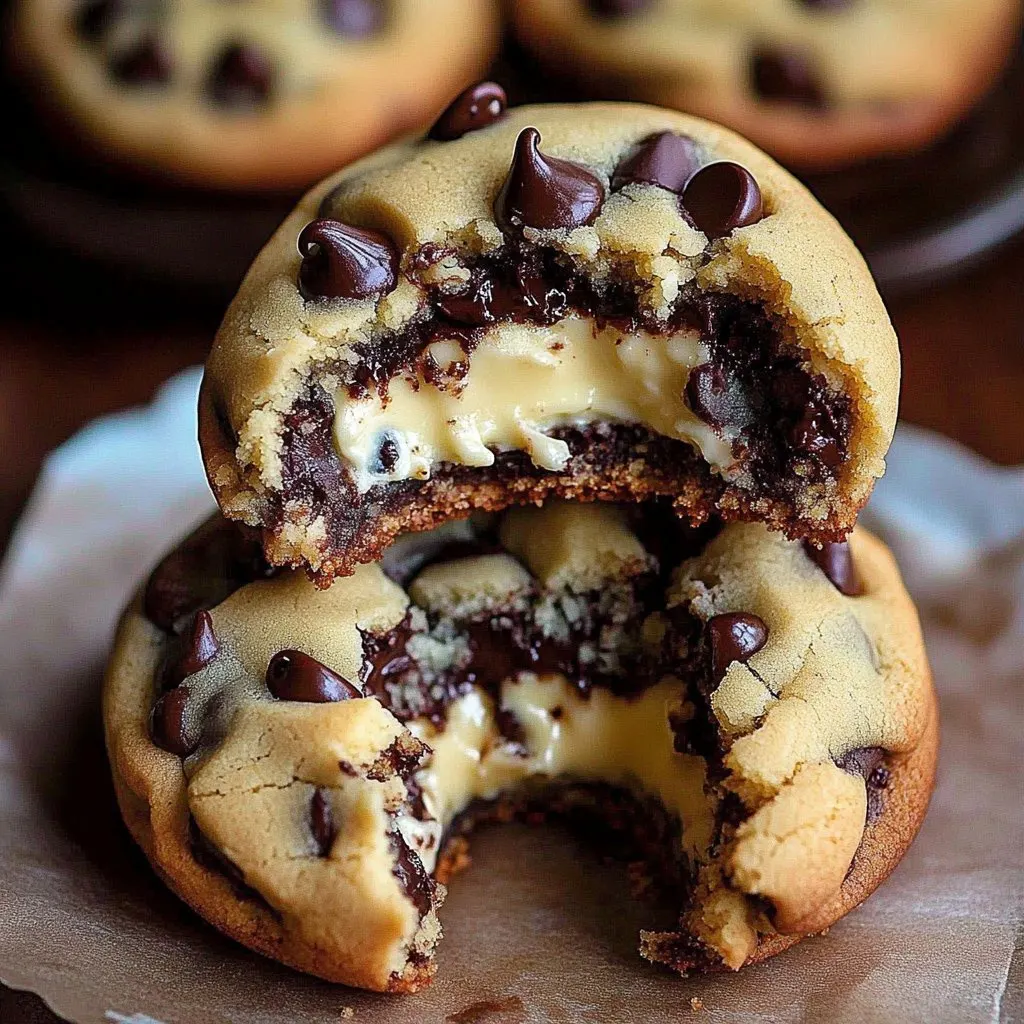 Cheesecake stuffed Chocolate Chip Cookies