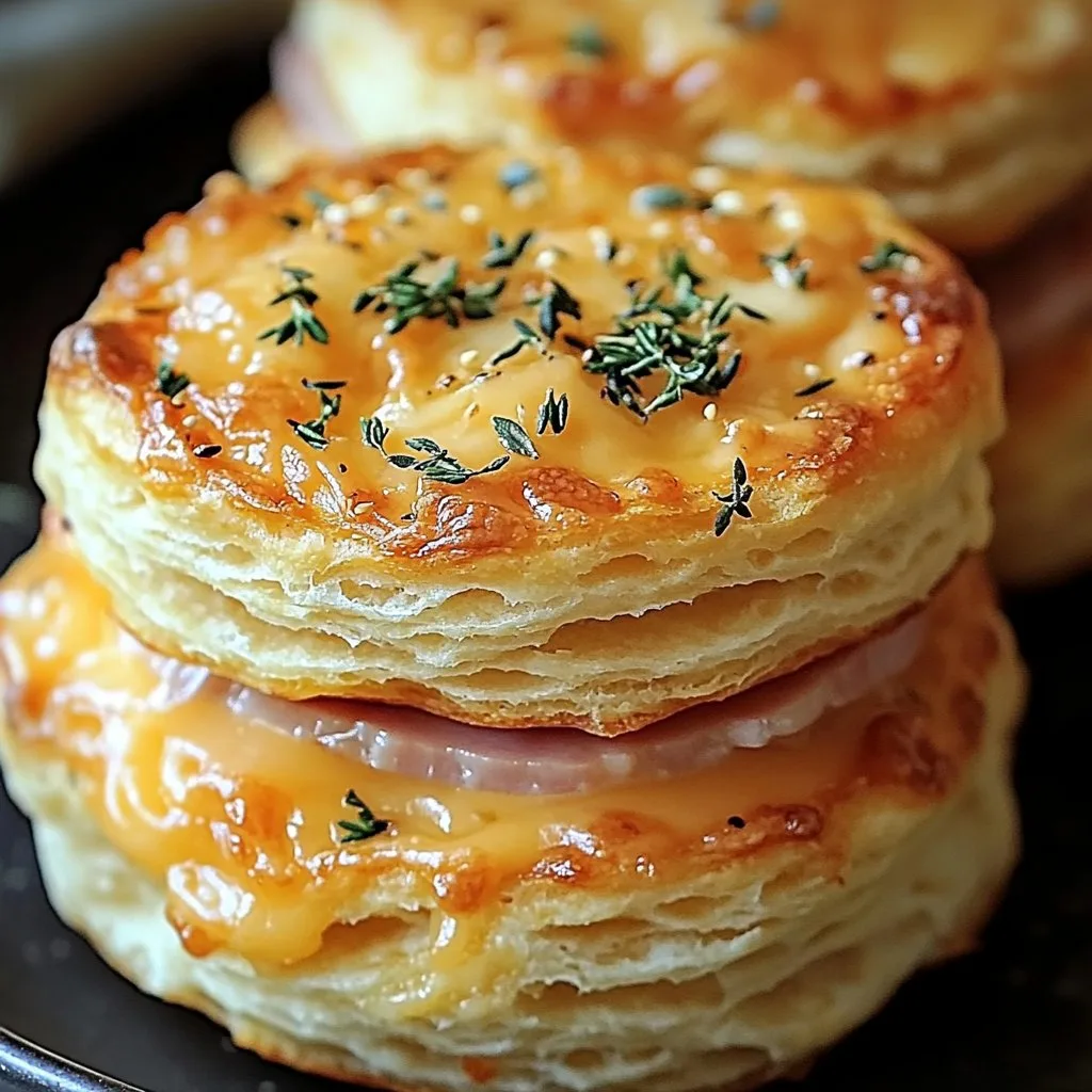 Savory Ham and Cheese Butter Biscuits Recipe