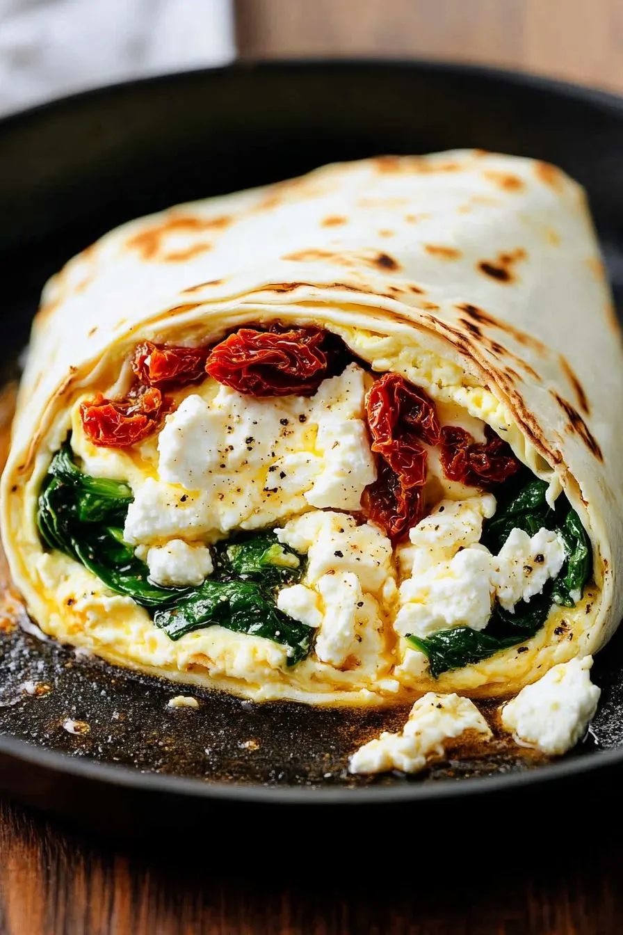 Spinach Feta Egg White Wrap Recipe - Healthy & Tasty