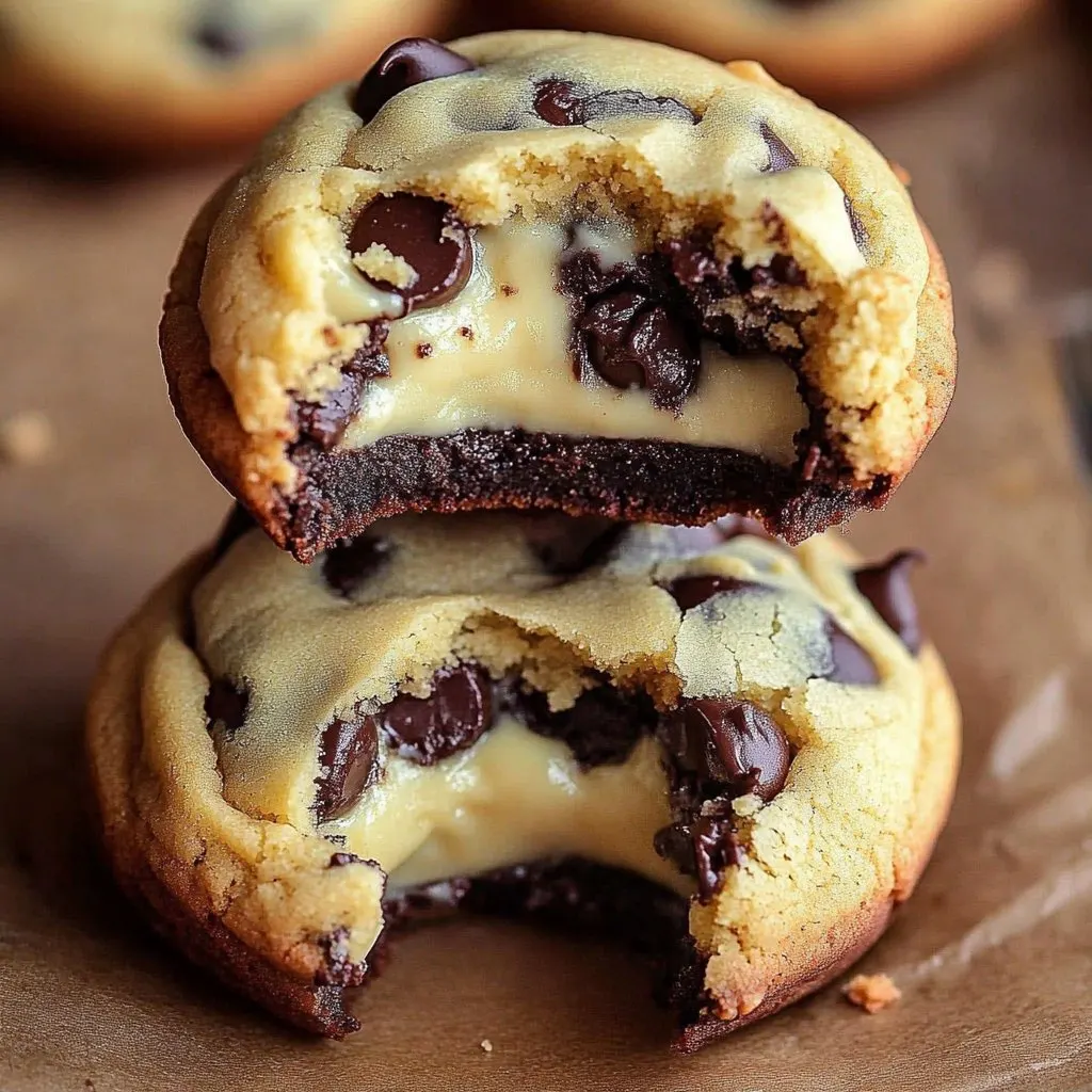 Cheesecake stuffed Chocolate Chip Cookies