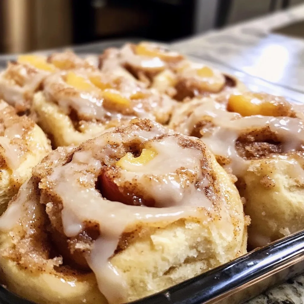 Peach Cobbler Cinnamon Rolls
