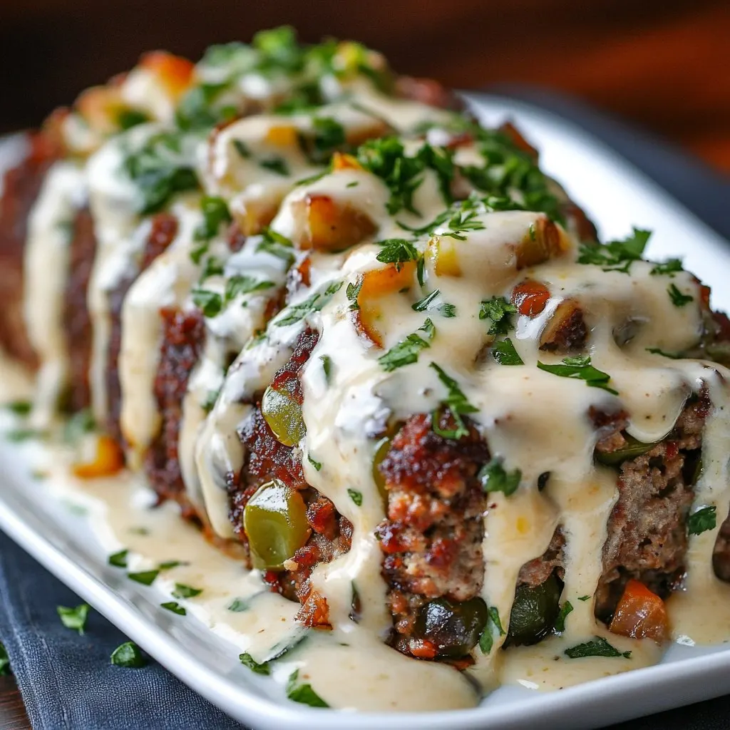 Smoky Jalapeno Popper Meatloaf with Creamy Ranch Drizzle