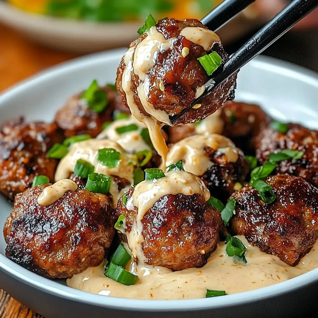 Korean BBQ Meatballs with Spicy Mayo Dip Recipe Korean BBQ Meatballs with Spicy Mayo Dip Recipe