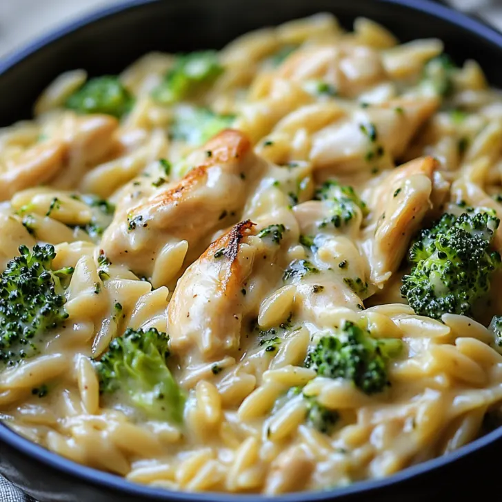 Cheesy Chicken Broccoli Orzo