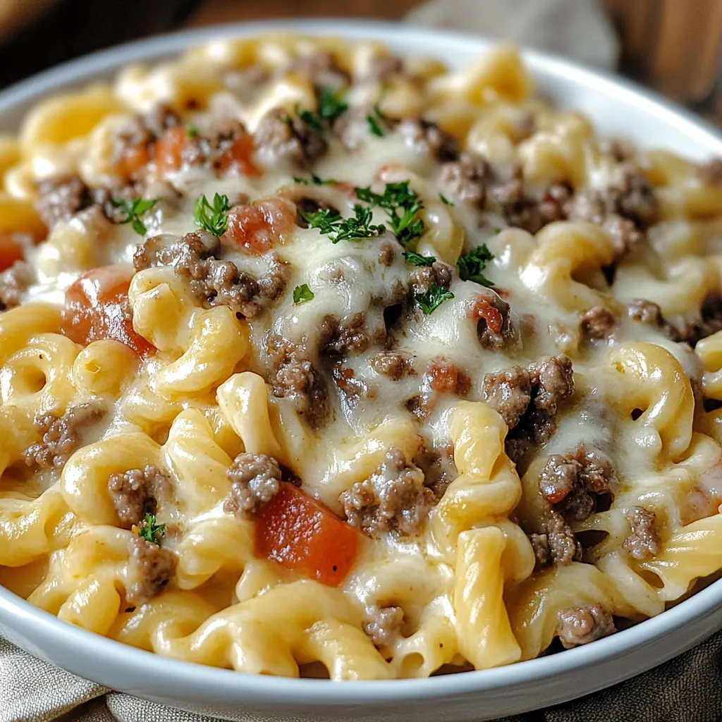 Loaded Cheeseburger Alfredo Pasta