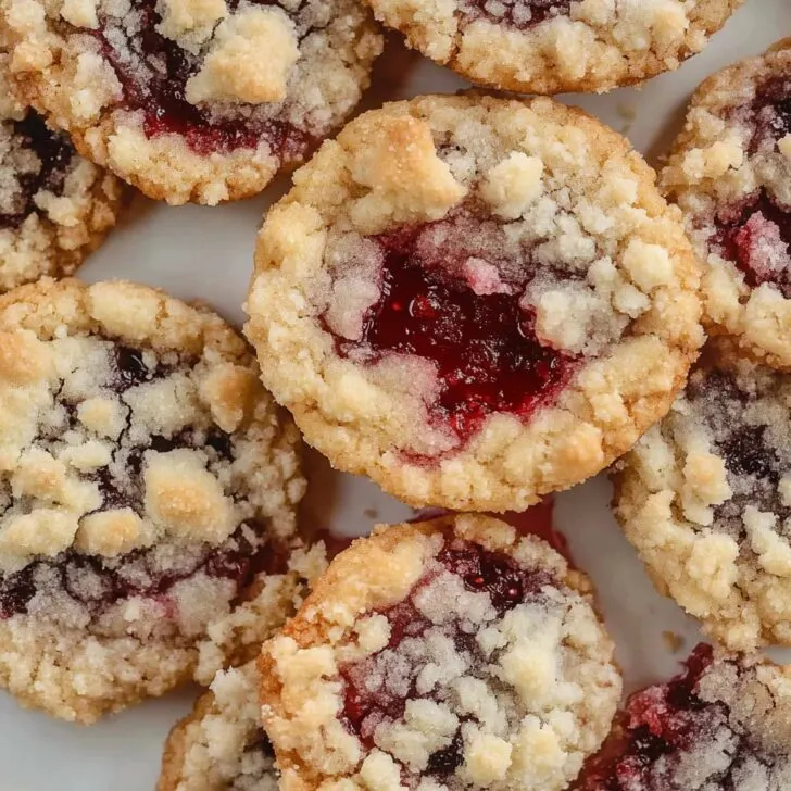 Buttery Raspberry Crumble Cookies