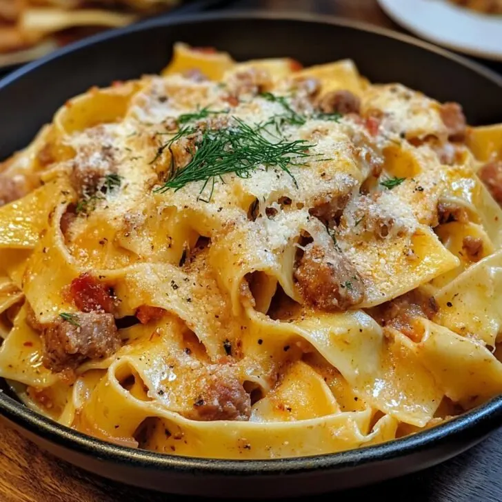 Creamy Calabrian Chili Pappardelle with Sausage & Fennel