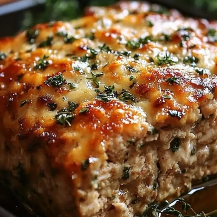 Melt-in-Your-Mouth Garlic Parmesan Chicken Meatloaf