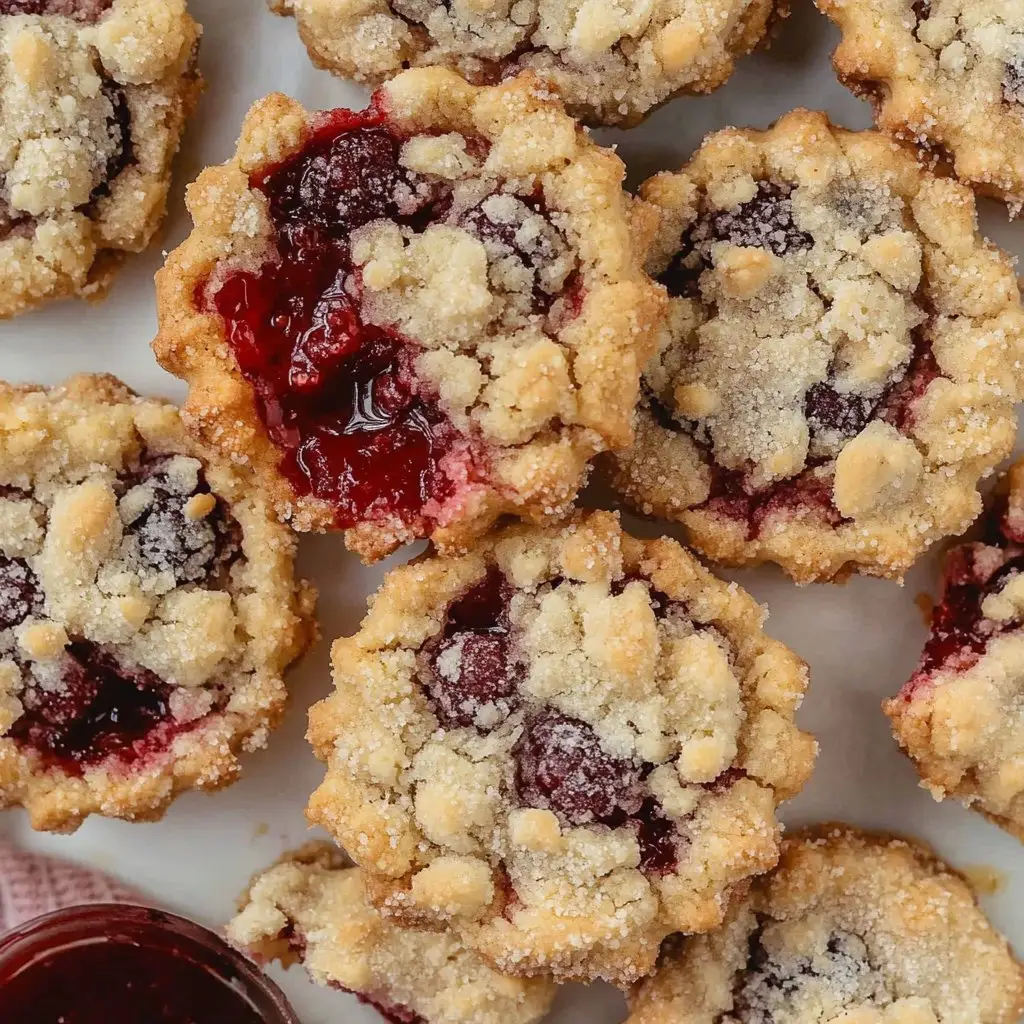 Buttery Raspberry Crumble Cookies