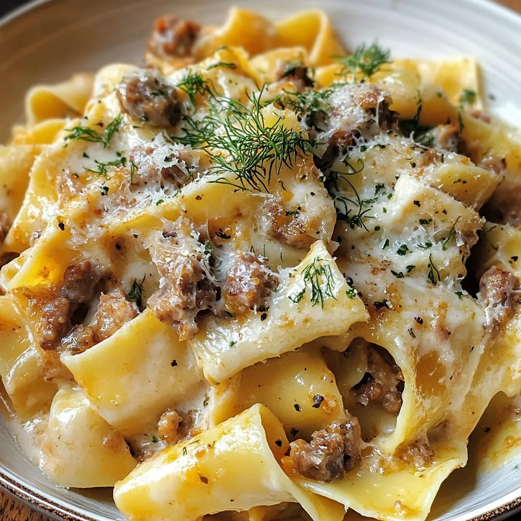 Creamy Calabrian Chili Pappardelle with Sausage & Fennel