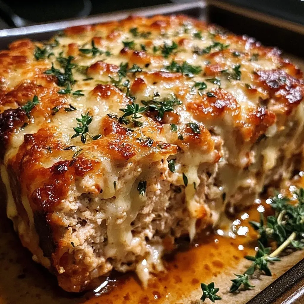 Melt-in-Your-Mouth Garlic Parmesan Chicken Meatloaf
