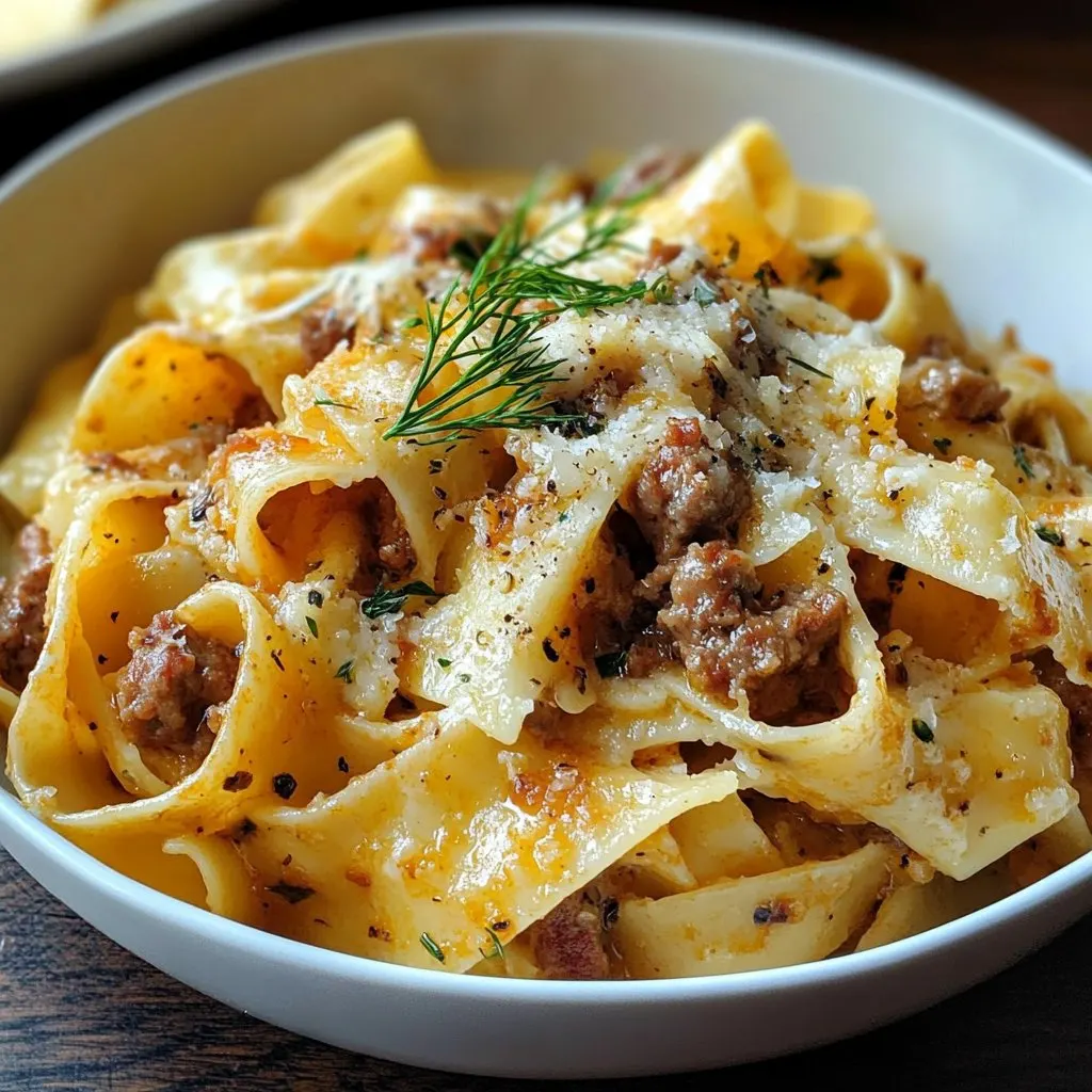 Creamy Calabrian Chili Pappardelle with Sausage & Fennel