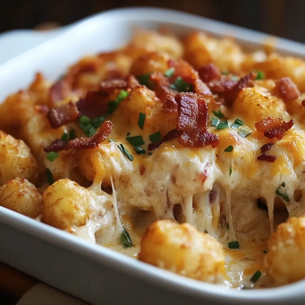 Chicken Bacon Ranch Tater Tot Casserole