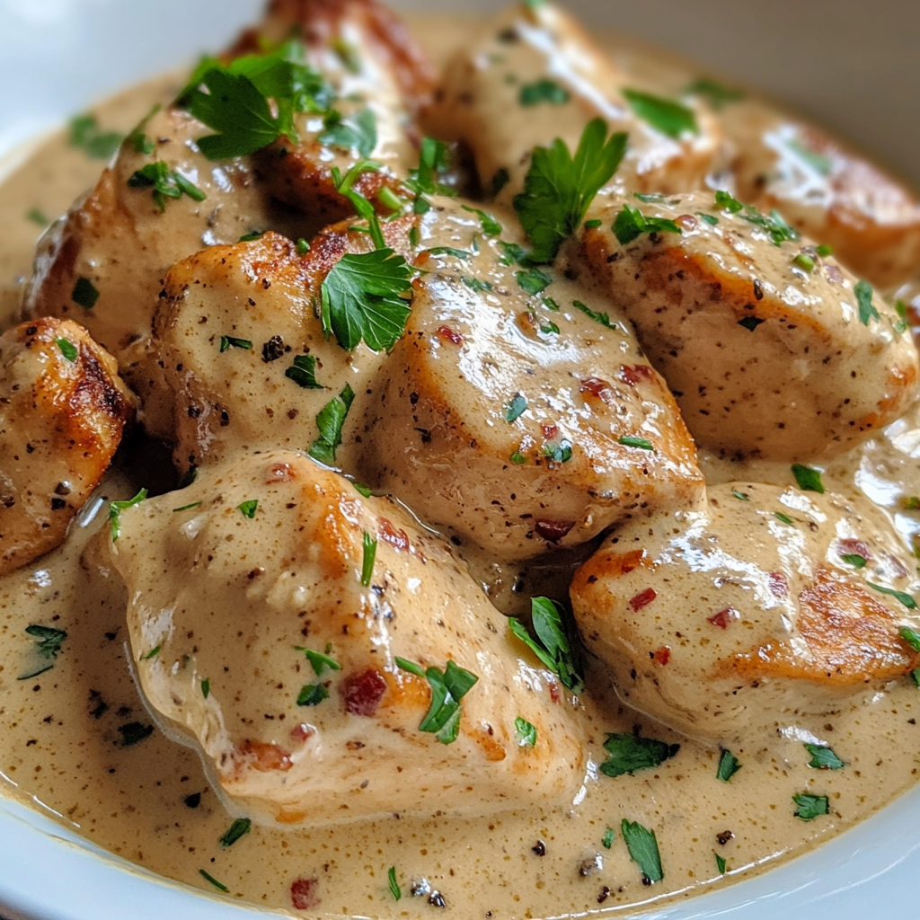 Quick Irish Chicken in Whiskey Cream Sauce