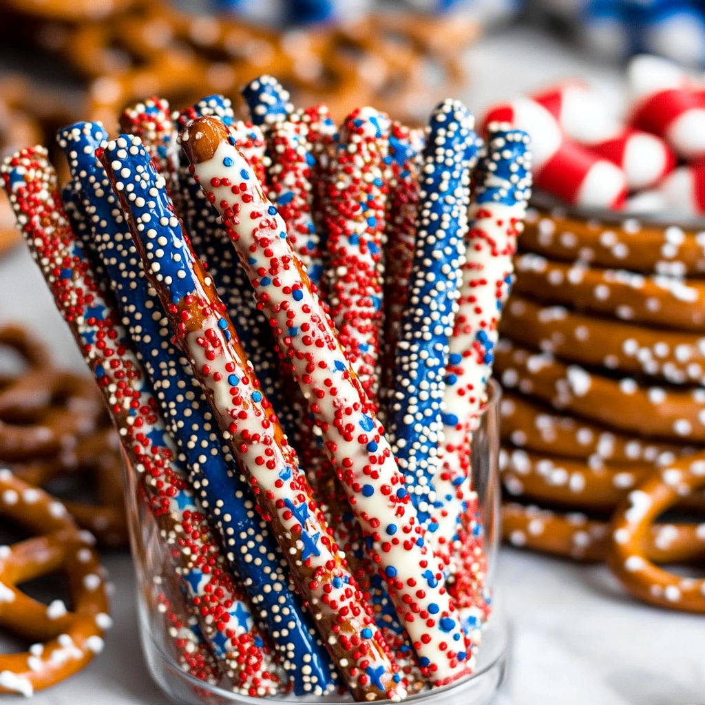 Patriotic Pretzel Rods – A Festive, No-Bake 4th of July Treat