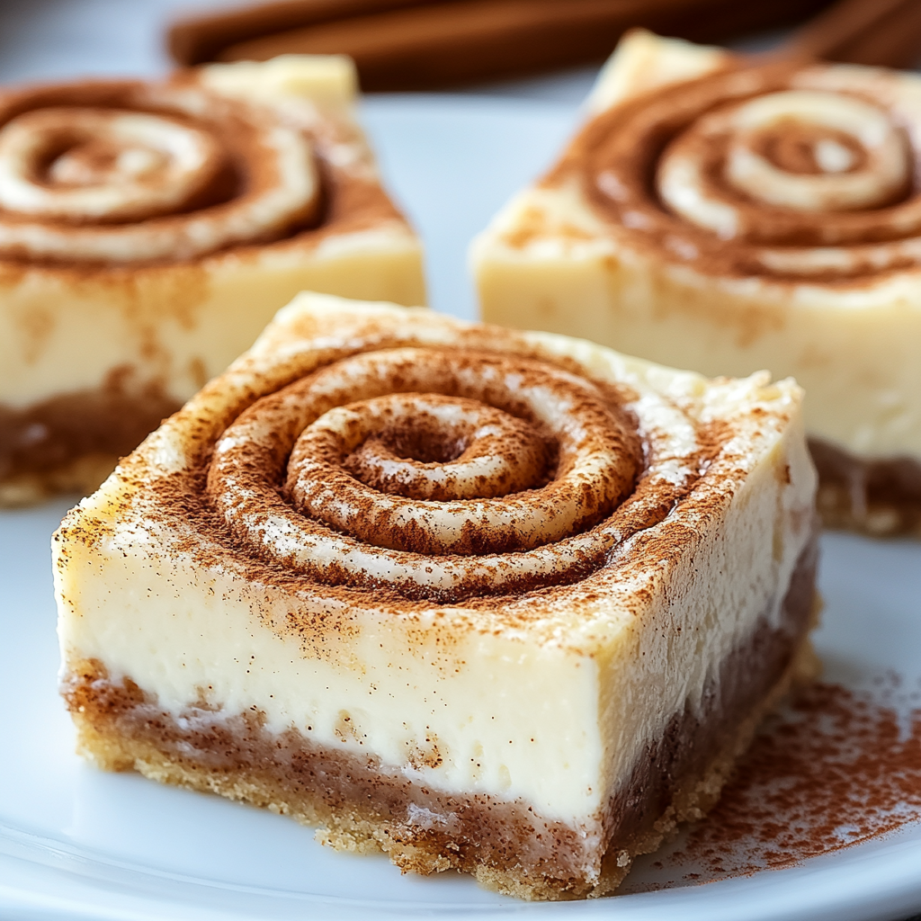 Cinnamon Roll Cheesecake Bars