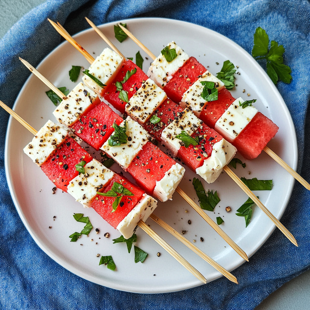 Watermelon Feta Skewers