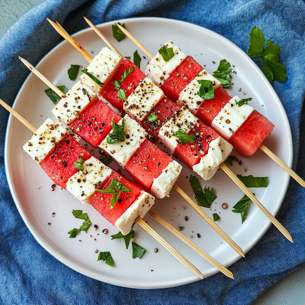 Watermelon Feta Skewers