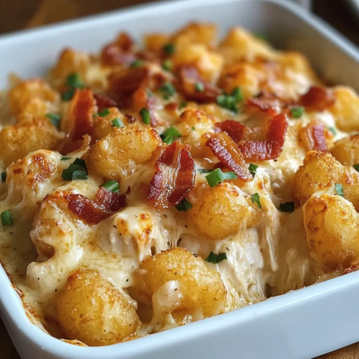 Chicken Bacon Ranch Tater Tot Casserole