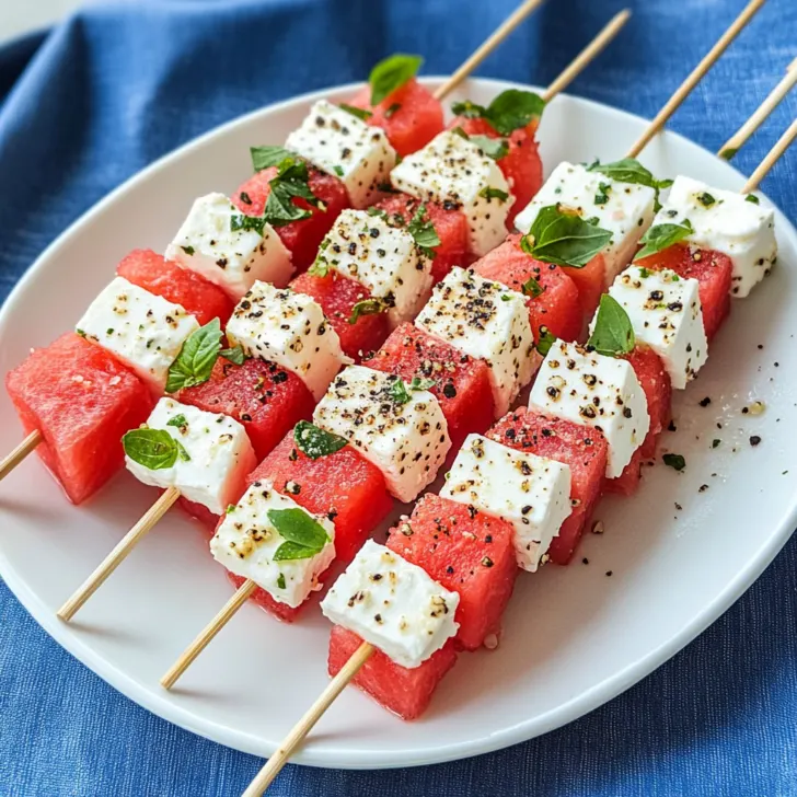 Watermelon Feta Skewers