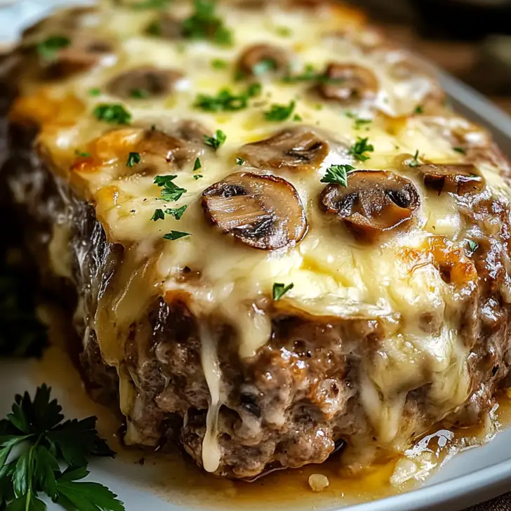 Mushroom Swiss Cheese Meatloaf