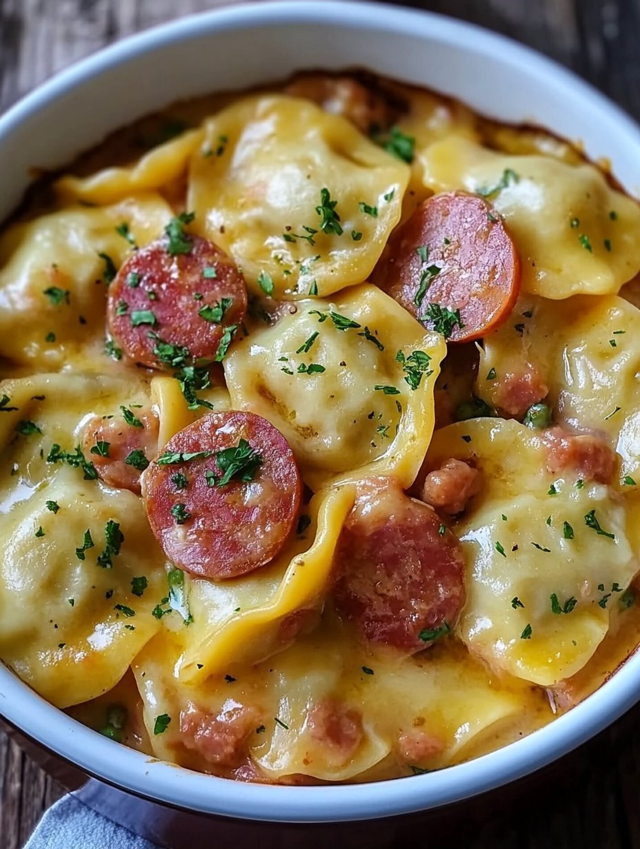 Crockpot Pierogi Casserole With Kielbasa