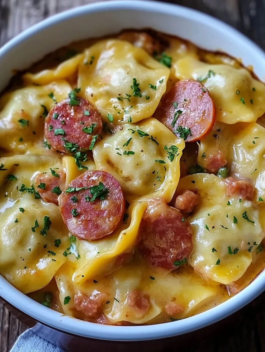 Crockpot Pierogi Casserole With Kielbasa