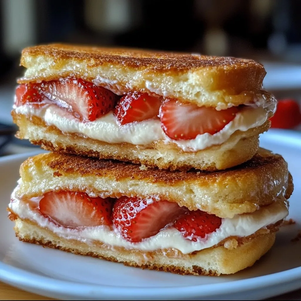 Fried Strawberry Cheesecake Sandwiches