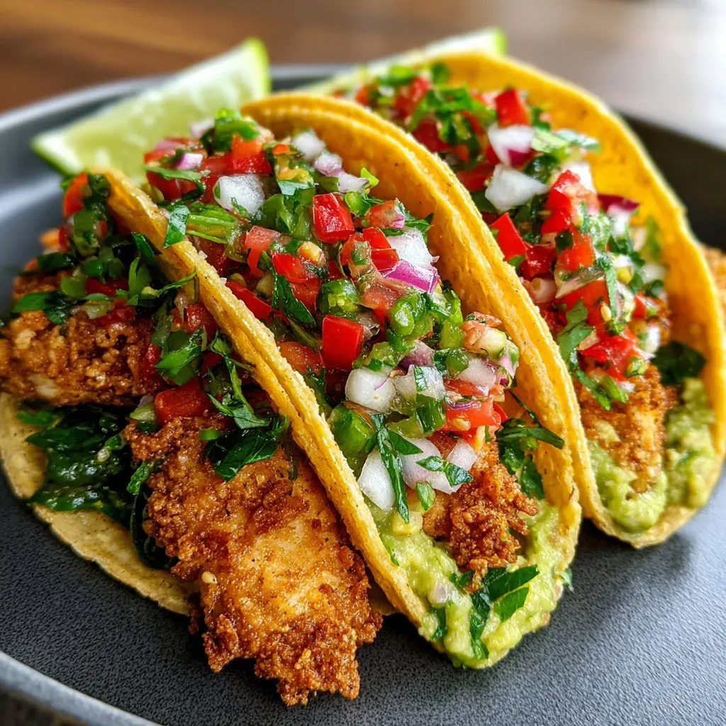 Crispy Poblano Chicken Tacos with Avocado-Jalapeño Salsa