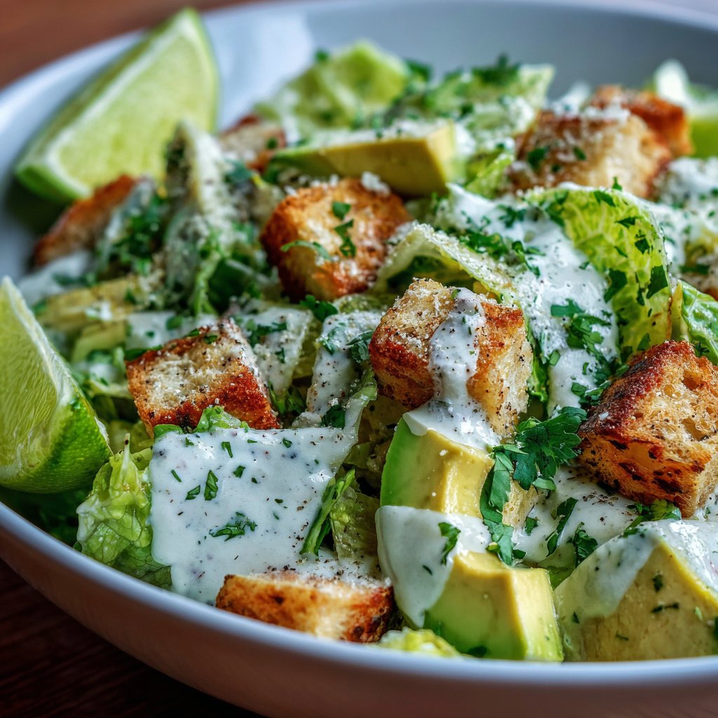 Fiesta Mexican Caesar Salad with Cilantro-Lime Caesar Dressing