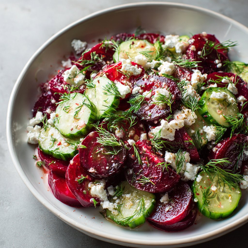 Beet Salad with Feta, Cucumbers & Dill