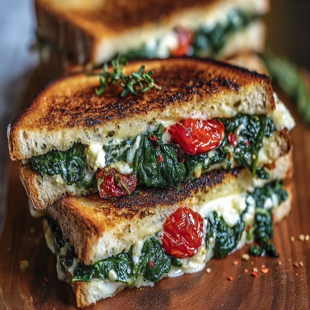 Mediterranean Spinach Grilled Cheese