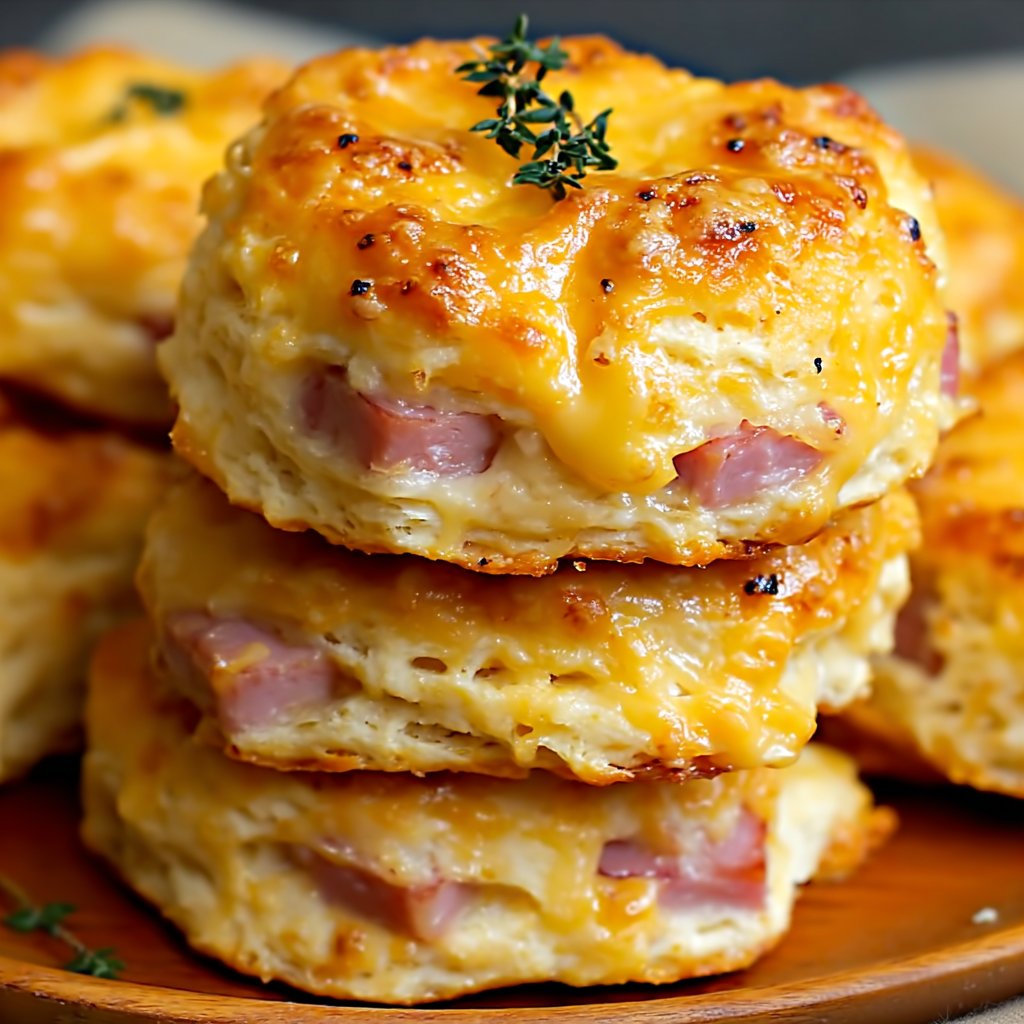 Ham and Cheese Butter Swim Biscuits