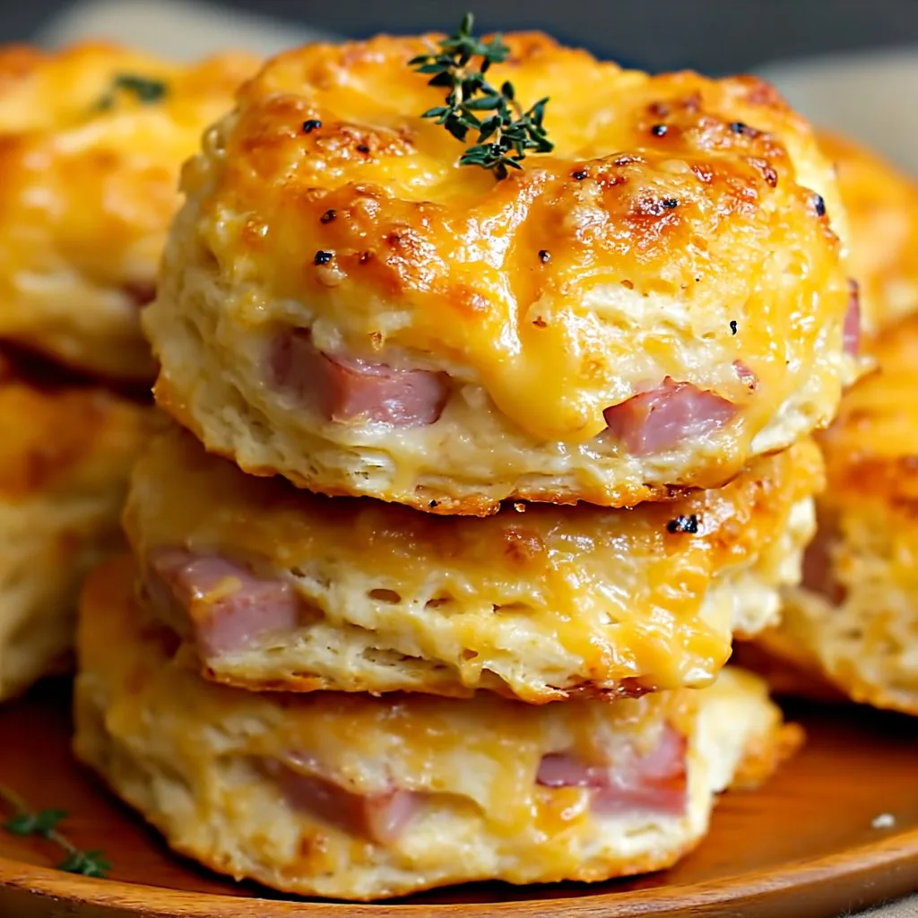 Ham and Cheese Butter Swim Biscuits