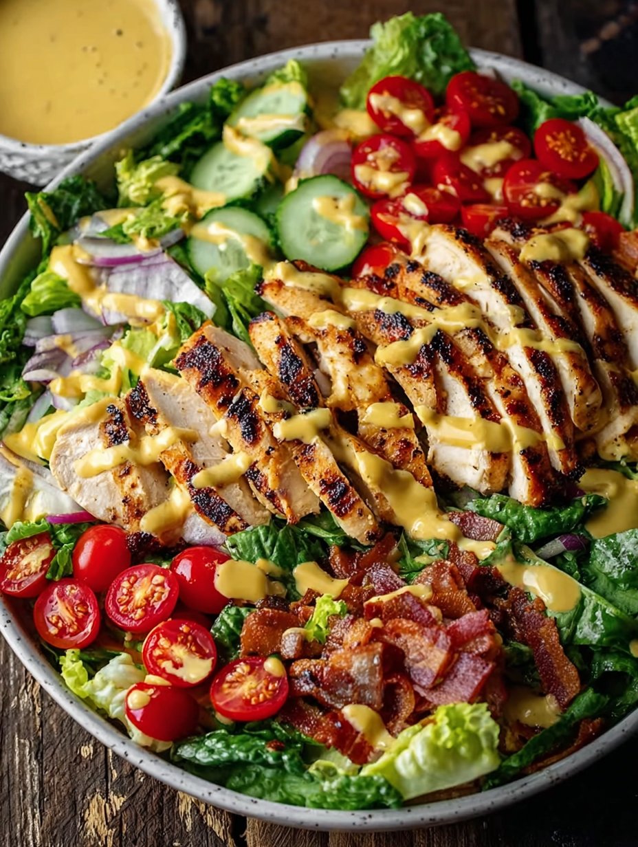 Grilled Chicken Salad with Honey Mustard Dressing