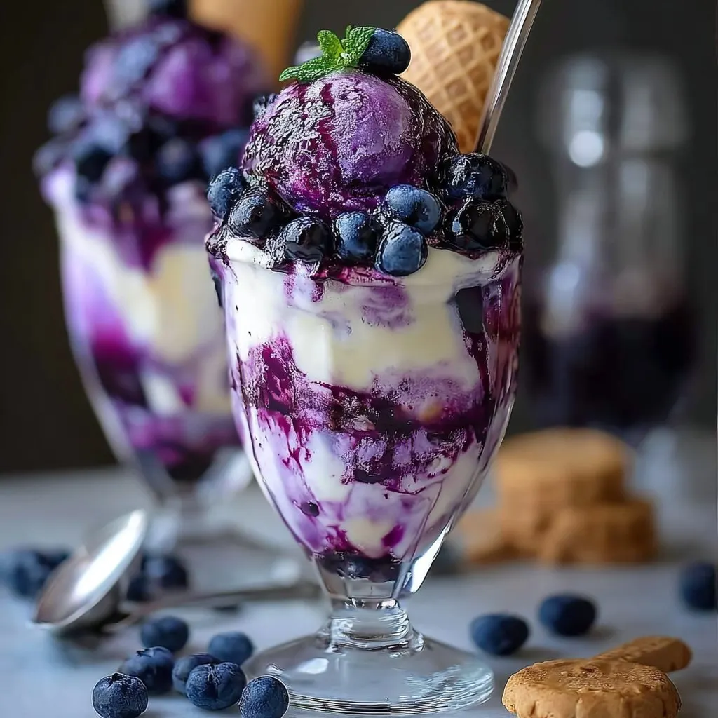 BLUEBERRY & VANILLA SWIRL ICE CREAM PARFAIT