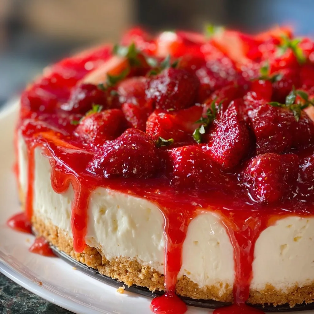 NO-BAKE STRAWBERRY CHEESECAKE