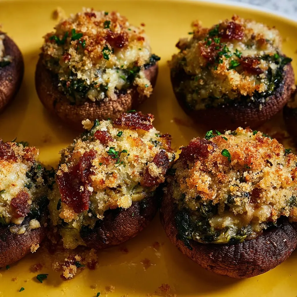 Air Fryer Tuscan Stuffed Mushrooms