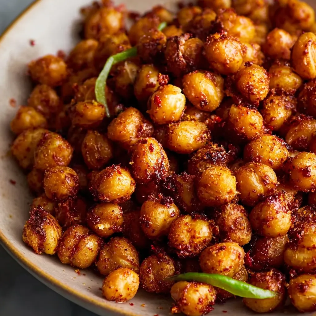 Air Fryer Crunchy Chili-Spiced Chickpeas