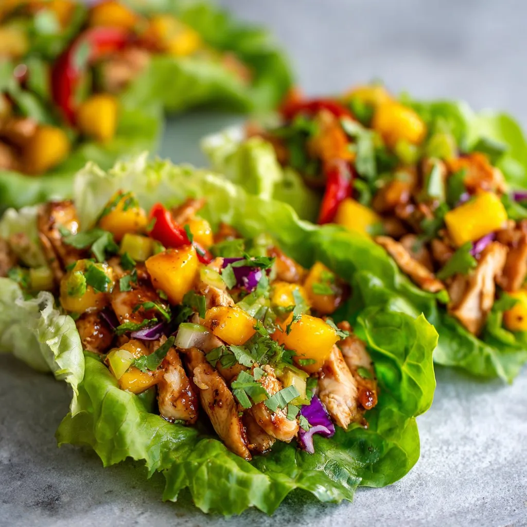 Chicken Mango Lettuce Wraps