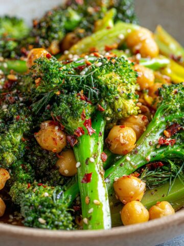 GARLIC BROCCOLI STIR FRY WITH CHICKPEAS: Easy Weeknight Favorite