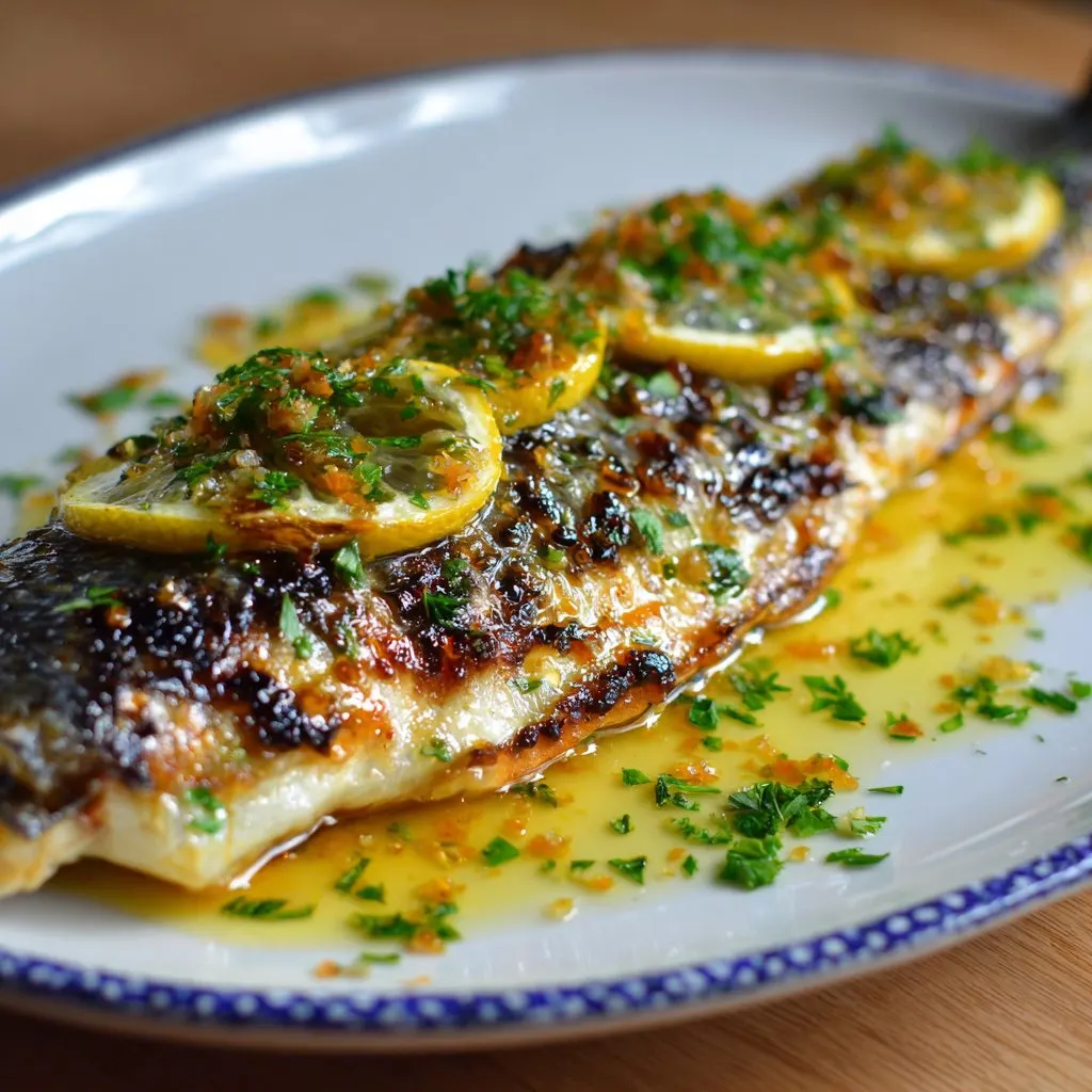 Grilled Branzino with Preserved Lemon Sauce